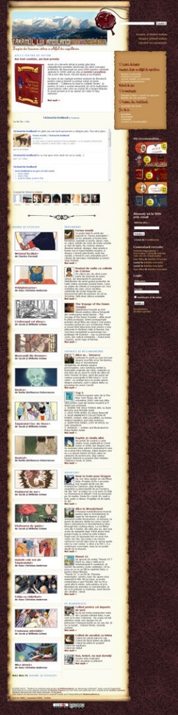 Captură de ecran. cu website-ul "Tărâmul lui Andilandi"